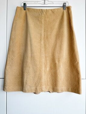 Brooks Brothers Cotton Corduroy Herringbone A line skirt size 12 Camel Brown
